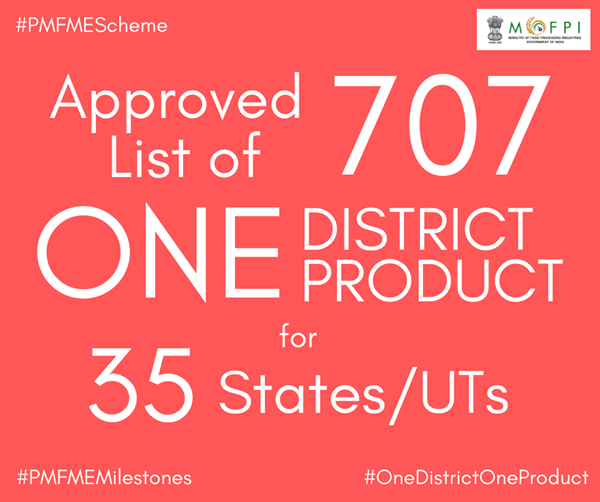 PMFMEScheme's tweet photo. Check out the list of approved One District One Product (#ODOP) for 35 States/UTs under the #PMFMEScheme by clicking on the link below: https://t.co/E0oHk0Rp9G
#PMFMEMilestones #OneDistrictOneProduct #VocalForLocal #AtmaNirbharBharat #MicroFoodProcessingEnterprises https://t.co/PRUp2ZtH4w