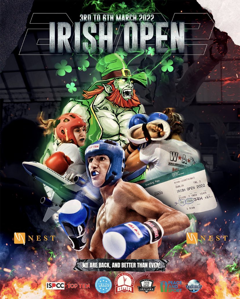 As today should be the start of the Irish Open , we are all reminiscing past victories, losses and recall the amazing moments of the world’s greatest martial arts championship..where heroes are born!
We are down but we are not out!

GET READY...BE READY...
3rd - 6th MARCH 2022