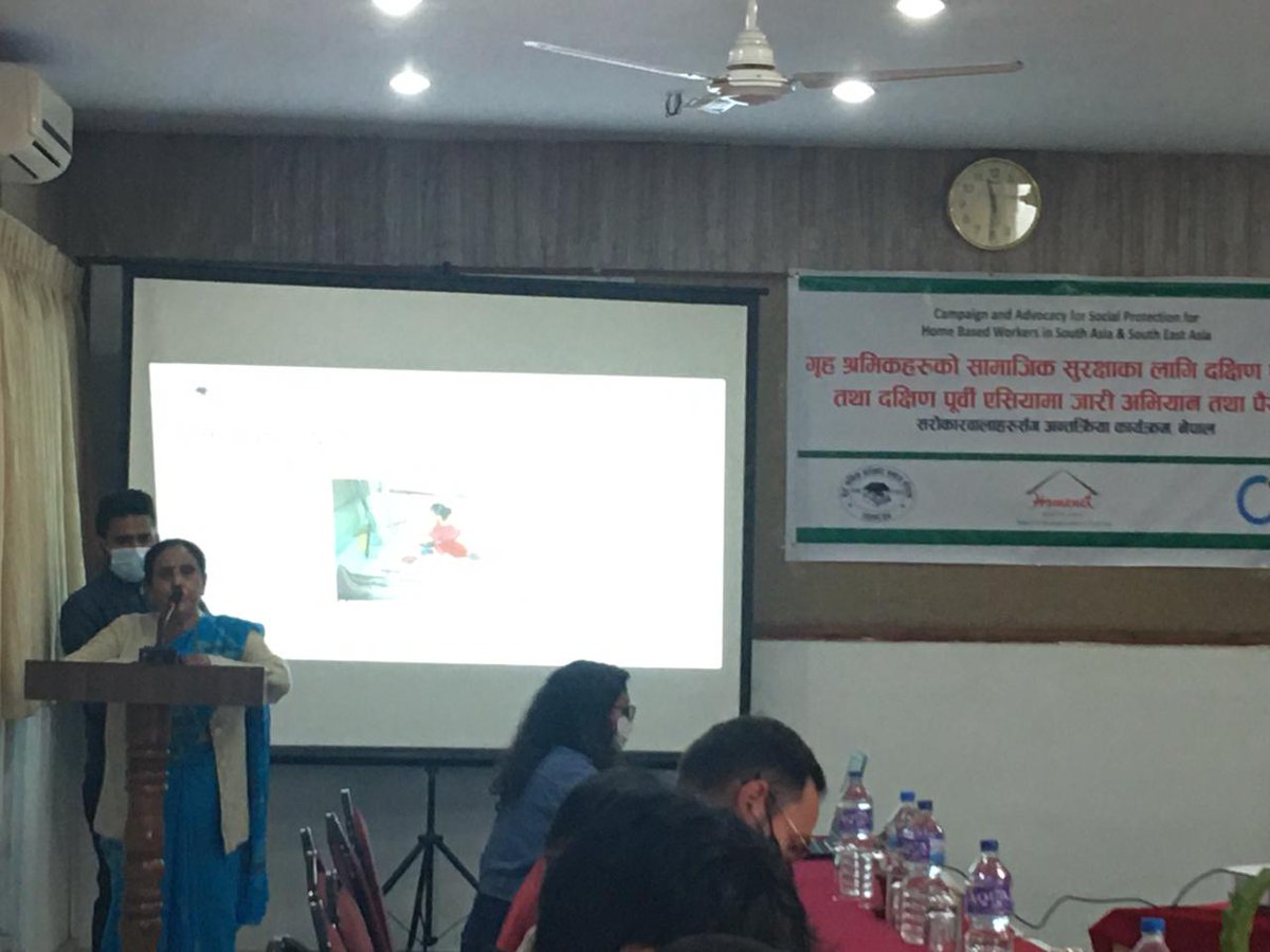 HomeNet_SAsia's tweet photo. #HappeningNow: Home-based workers have the right to Social Security! Today, we are partnering with two of our members in #Nepal - #CLASSNepal and Hbwcs Nepal - to conduct a workshop on the way forward to ensure social security to #HBWs in the country. https://t.co/ruf4IgtoQb