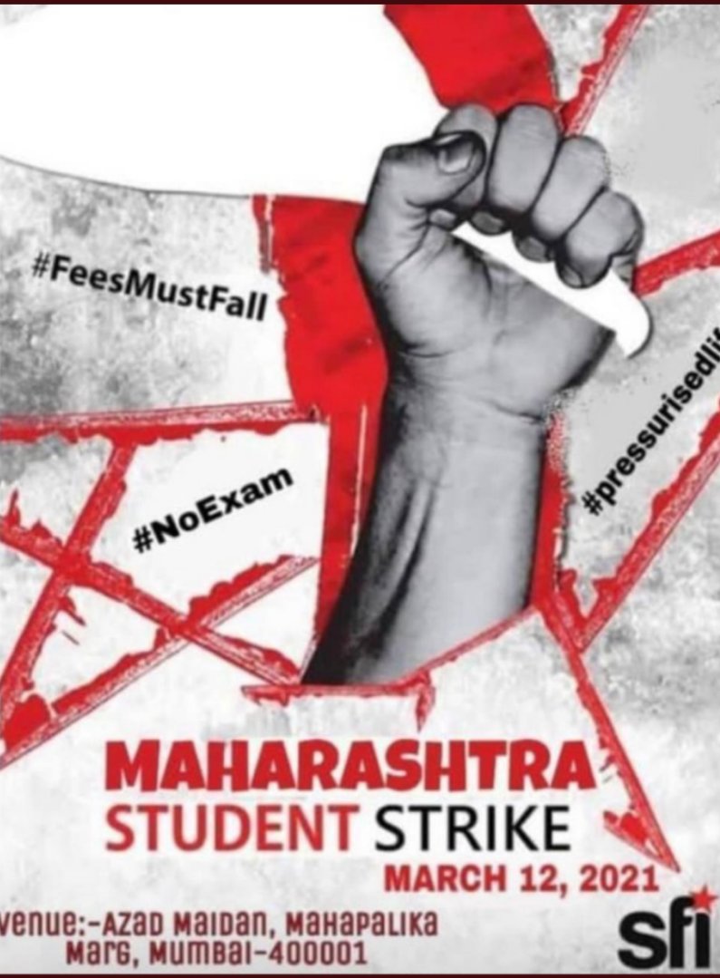 RutujaBhawle's tweet photo. Wish I could also participate but I don't live in Mumbai , if you do then please participate and do follow safety rules . It's really important for all of us #SupportMaharashtraStudents
#Cancelboards2021 @VarshaEGaikwad @CMOMaharashtra @AjitPawarSpeaks #Justice4Students https://t.co/cSo8sfEiIJ