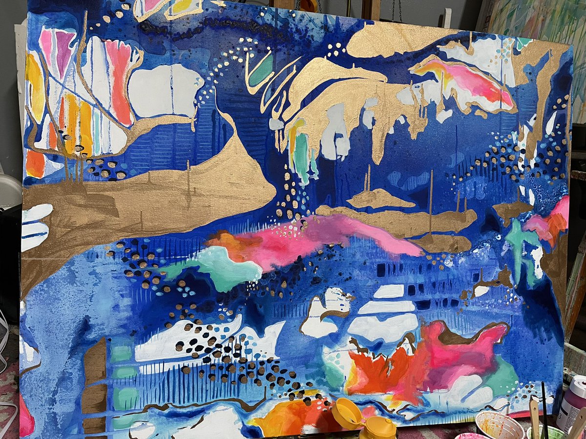 MoremanJennifer's tweet photo. Night owl paint party! #artistsontwitter #colorhappy https://t.co/7FoQZvQOH3