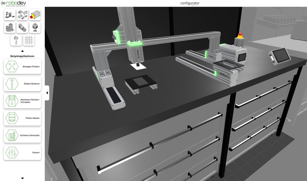 roboticdevices's tweet image. Schneller, höher, weiter! 
Wir haben unseren 3D Konfigurator &quot;getuned&quot;. Ihre individuelle Anwendung mit dem system robodev können Sie jetzt deutlich schneller und benutzerfreundlicher erstellen. Einfach ausprobieren unter: robodev.com/rdweb/configur…
