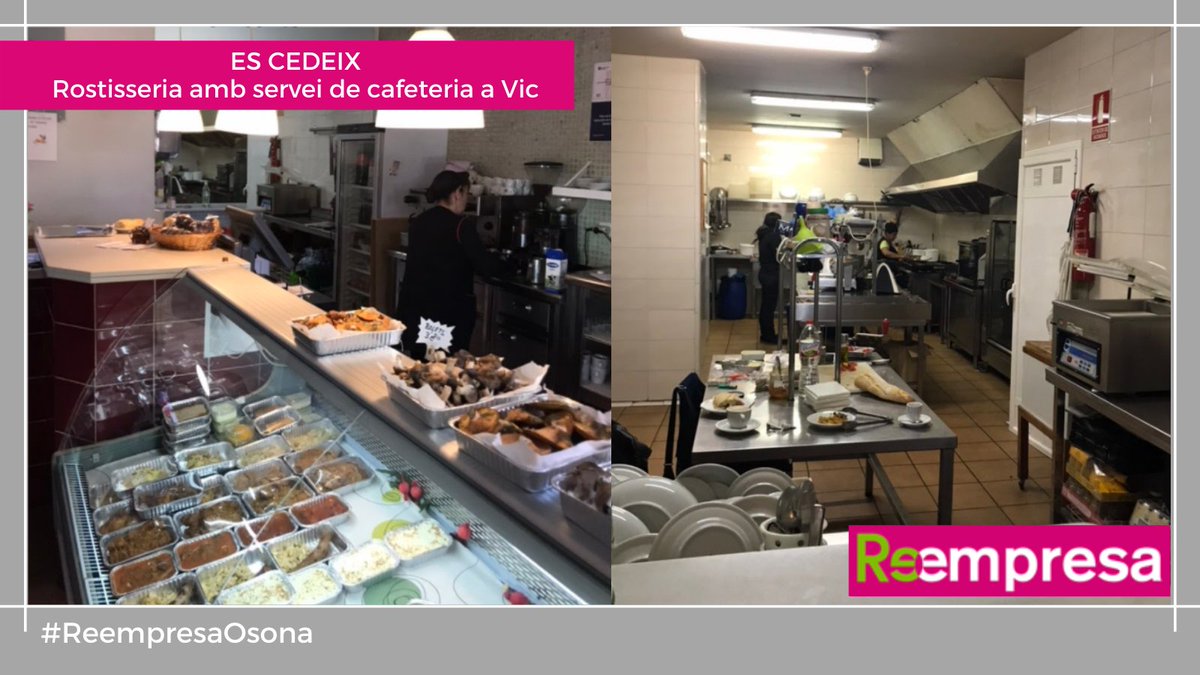 ES CEDEIX!

🍗☕️ Rostisseria amb servei de cafeteria #Vic
Negoci ubicat a zona molt transitada i amb activitat comercial i d'oficines.
Negoci en actiu i totalment equipat per poder començar a treballar des del 1r dia. 👉 cutt.ly/AzwUyxe

#Reempresa #ReempresaOsona #osona