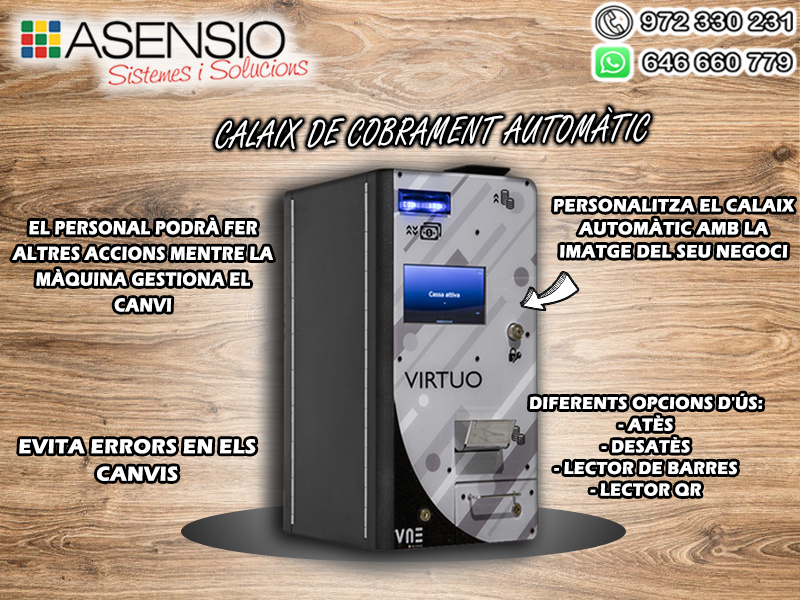 • IMPLEMENTA EL COBRAMENT AUTOMÀTIC AL TEU NEGOCI.

• BUSQUES INFORMACIÓ  D'UN CALAIX AUTOMÀTIC? 
TRUCA'NS!

· TEL: 972 330 231 ·

#cajonautomatico 
#vnewechange 
#VNE
#automaticcash 
#cajon 
#automatico 
#blanes 
#blanescostabrava 
#maresme 
#laselva 
#modernizate 
#VIRTUO