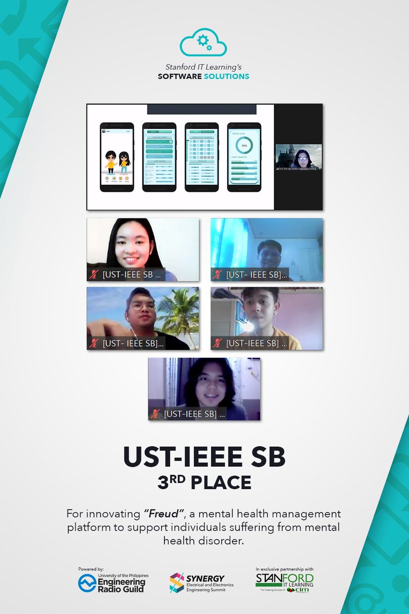 Presenting the Top 3 teams who provided top-notch solutions in this year's Stanford IT Learning’s Software Solutions — NullObject, Golden Lions and UST-IEEE SB!

#SYNERGY2021
#TechForHealth