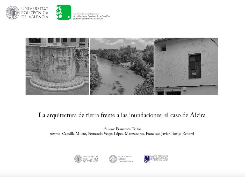 Continua la I Jornada de presentación de PEGASO con ejemplos sobre el desarrollo de trabajos de investigación (TFM, Tesis e Investigación posdoctoral).    Francesca Trizio presenta su trabajo  "La arquitectura de tierra frente a las inundaciones: el caso de Alzira".  <a href="/UPV/">Universitat Politècnica de València</a>