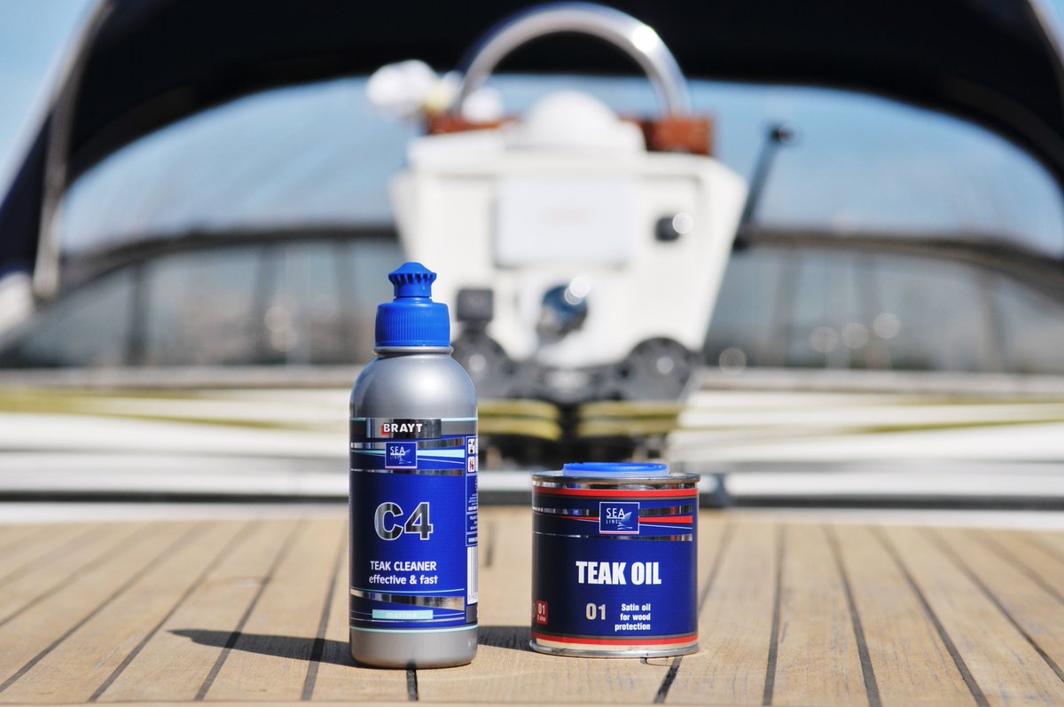 Sea_Line_eu's tweet image. For those who plan to renew teak decks, C4 and O1 set. Cleaning and protection in two steps