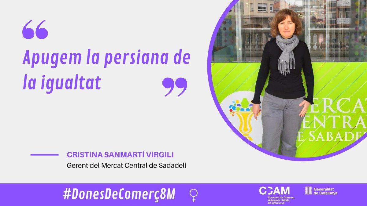 Aquest #8M reivindiquem el #Talent i el #Lideratge femení a les empreses de #Comerç 

#DonesDeComerç8M