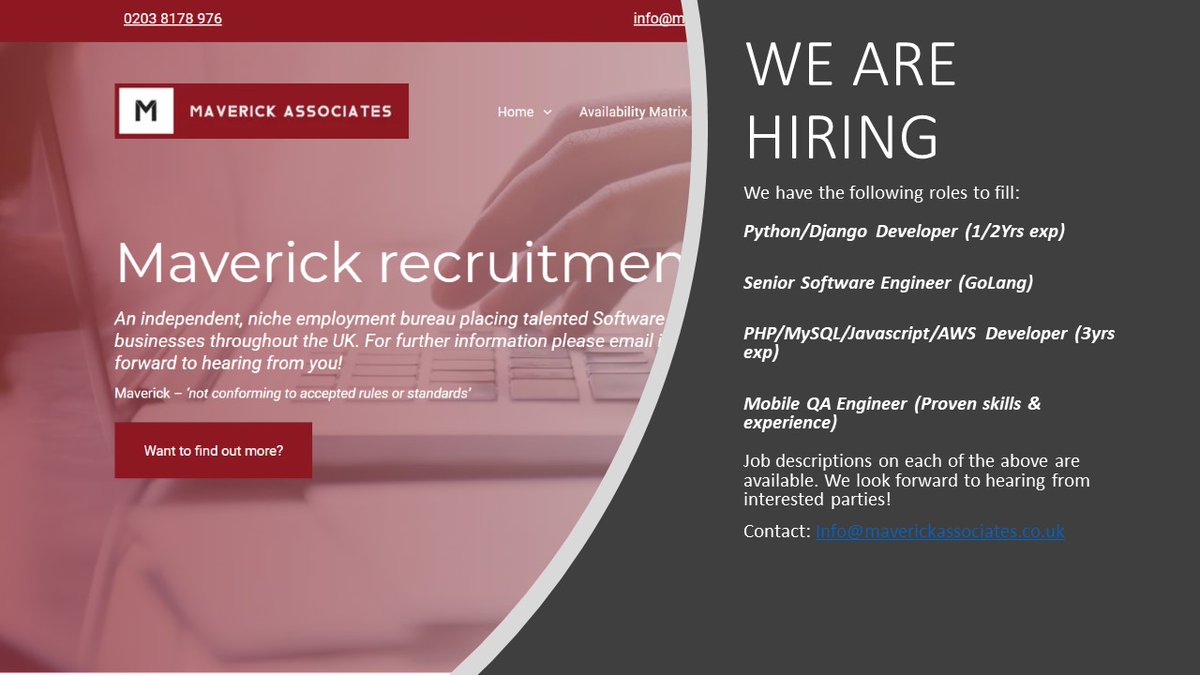 Transmission68's tweet image. #developersneeded #maverickassociates