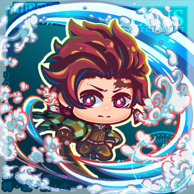 lynsartchemist 🌻さんがTwitterに投稿した竈門炭治郎(鬼滅の刃)のイラスト。