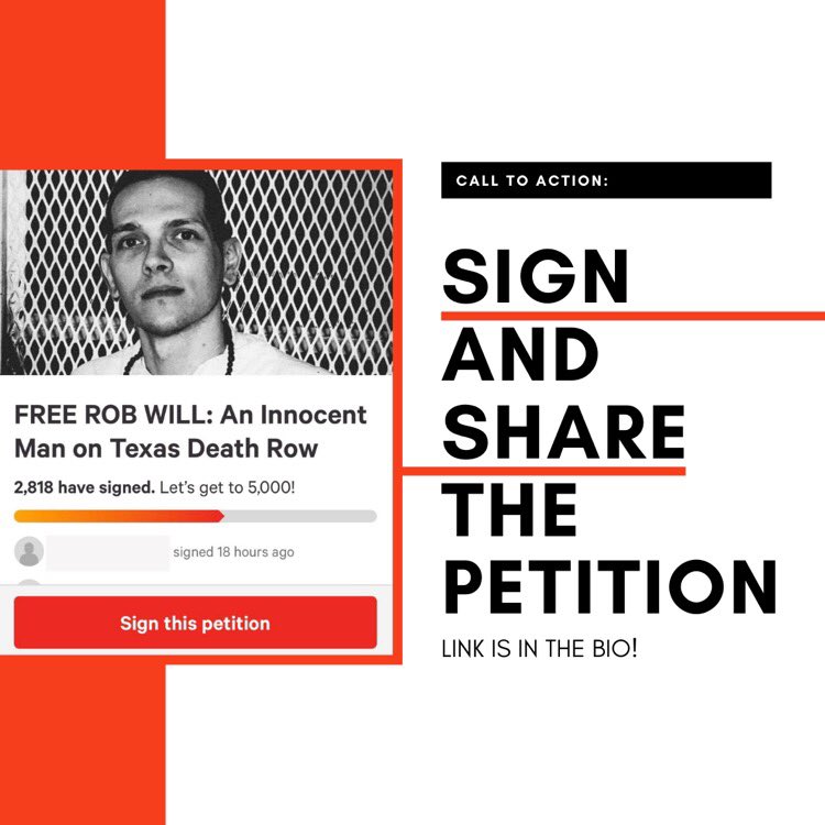 freerobwill's tweet photo. Before you head into the weekend, be sure to sign and share Rob Will's petition if you haven’t already. This last year has seen a swell of support for Rob's case and we want to keep that momentum going. https://t.co/XQ6oNhRhvz #freerobwill #AbolishTheDeathPenalty https://t.co/LxqcDHRSdR