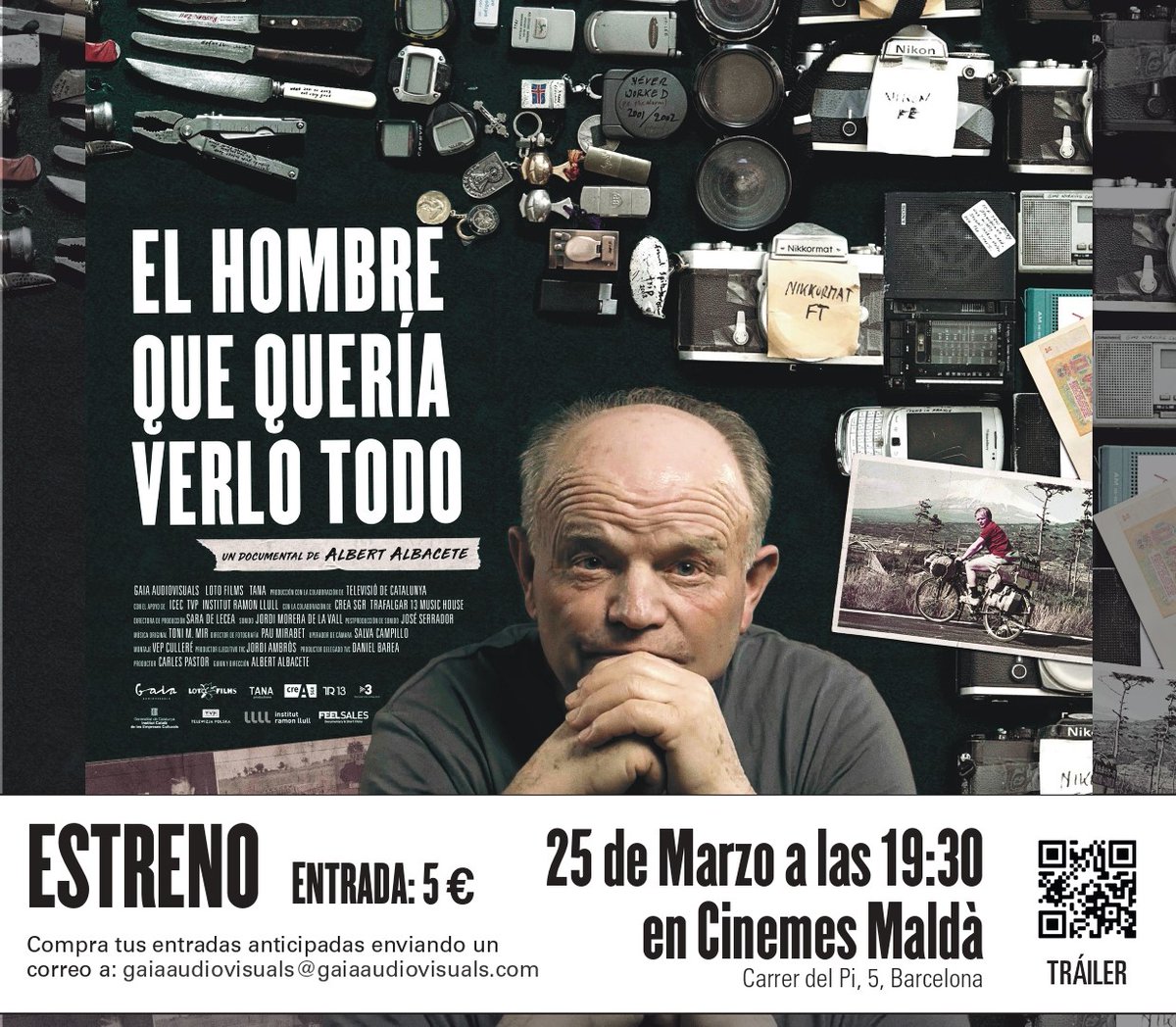 Loto_Films's tweet photo. Heinz Stucke va abandonar la seva llar per a sortir al món amb bicicleta a la cerca d'un somni: veure-ho tot. 
El documental, "L'home que volia veure-ho tot", s'estrena el 25 de març als Cinemes Maldà. No t'ho perdis!
#heinzstucke #cinemesmaldà #bicicleta #documental https://t.co/e4d7iuaugu