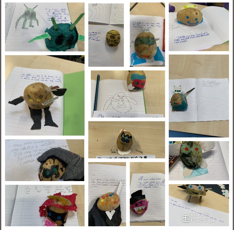 #WorldBookDay2021 Our children yesterday created some potato characters off of the back of <a href="/TomFletcher/">Tom Fletcher</a> video about making a book come to life! Fantastic day! #potatocharacters