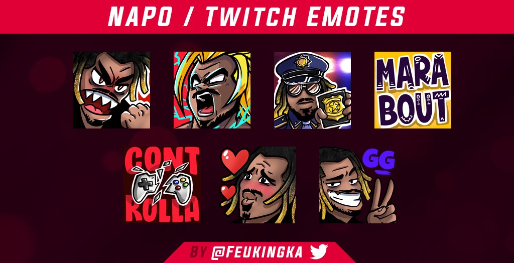 OHLALA ! 

Nouvelles emotes pour @Napo_ROG !

(Mes commandes sont toujours ouvertes en DM btw🥴)