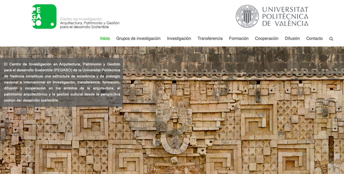 Métodos, hipótesis, autores, corrientes, líneas, retos, conocimiento, patrimonio, historia, gestión,... materia prima de calidad presentada en la I Jornada del Centro de investigación PEGASO <a href="/UPV/">Universitat Politècnica de València</a>. 
Más info y contacto: pegaso.webs.upv.es