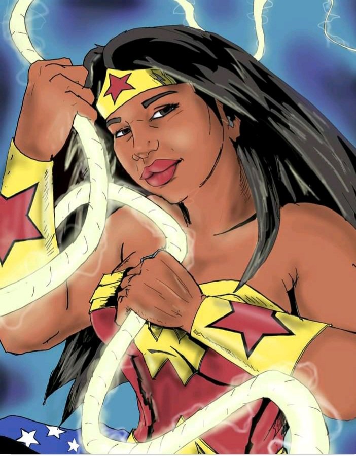 CrowFeatherStu1's tweet photo. Newly finished Super Hero custom portrait.  Another happy customer.  #Custommade #customportrait #superhero #PopCulture #wonderwoman #wonderwomanfanart #comicbookart  #PopCulture https://t.co/9c4gbvTCtK