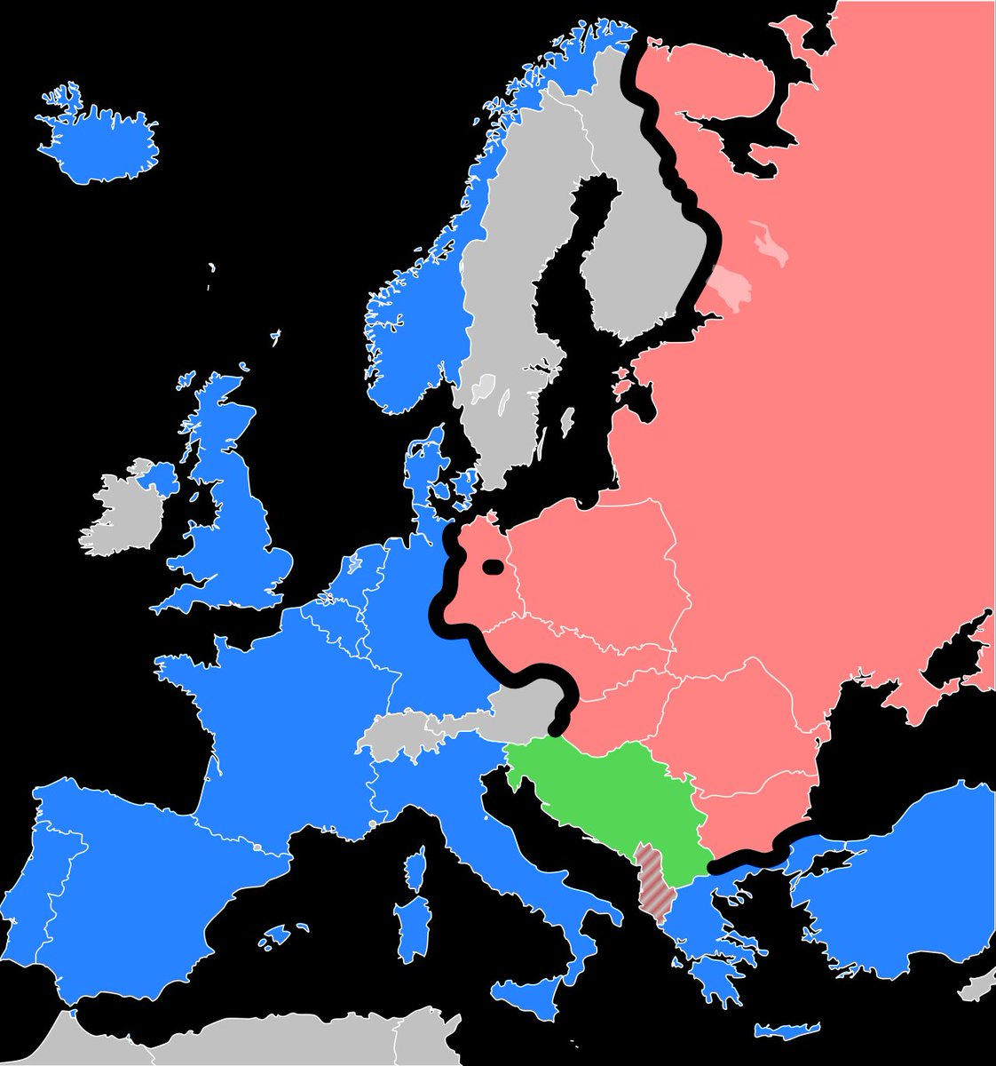 Страны железного занавеса. Железный занавес на карте Европы. Границы железного занавеса. Железный занавес в Европе.