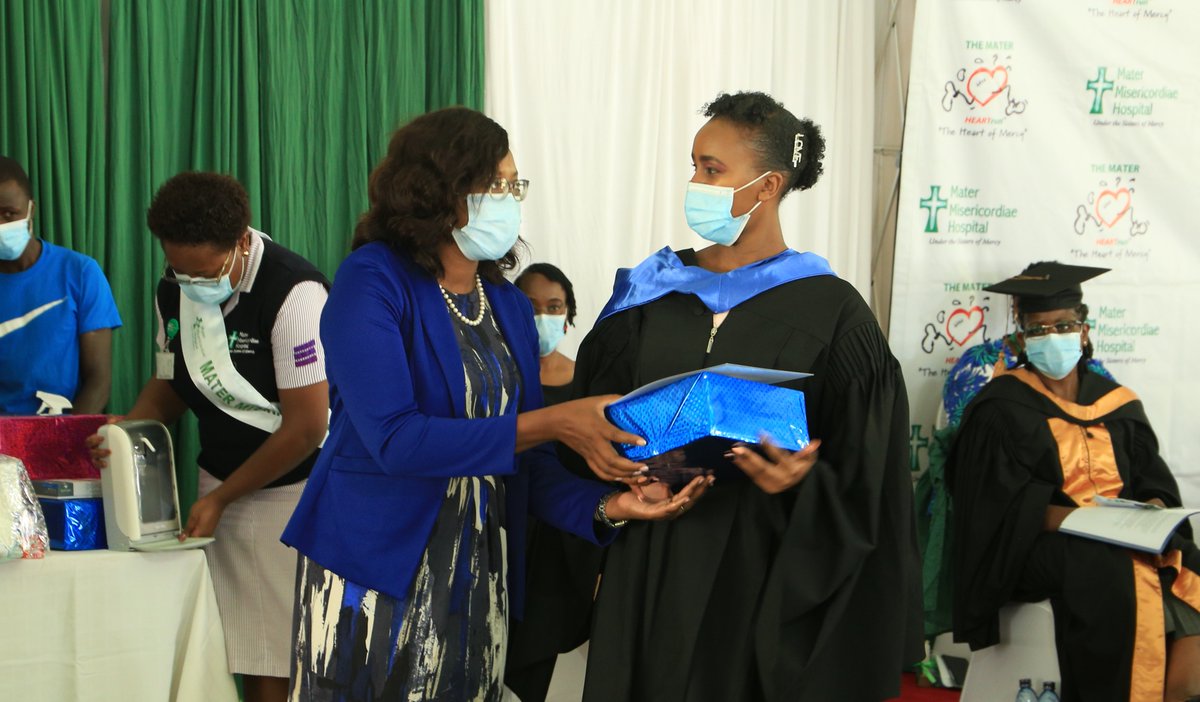 NCKenya's tweet photo. "Let us go out into our society and serve
humanity with dedication, dignity, respect, selflessness, and humility." @NCKenya Registrar &amp; CEO @EdnaTallam tells @materkenya Catherine McAuley Nursing School graduates during 12th graduation ceremony

#Mater12thGraduation #CMNS12thGrad https://t.co/wVR2LIKAuu