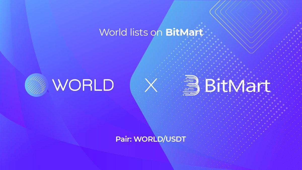 worldtoken_'s tweet photo. It's official! $WORLD token will be listed on @BitMartExchange this March 8, 2021.

$WORLD will be the first token with full tax functions on a CEX 🌎

Check our tweets below for more information 👇 https://t.co/bzwmkzkgoc