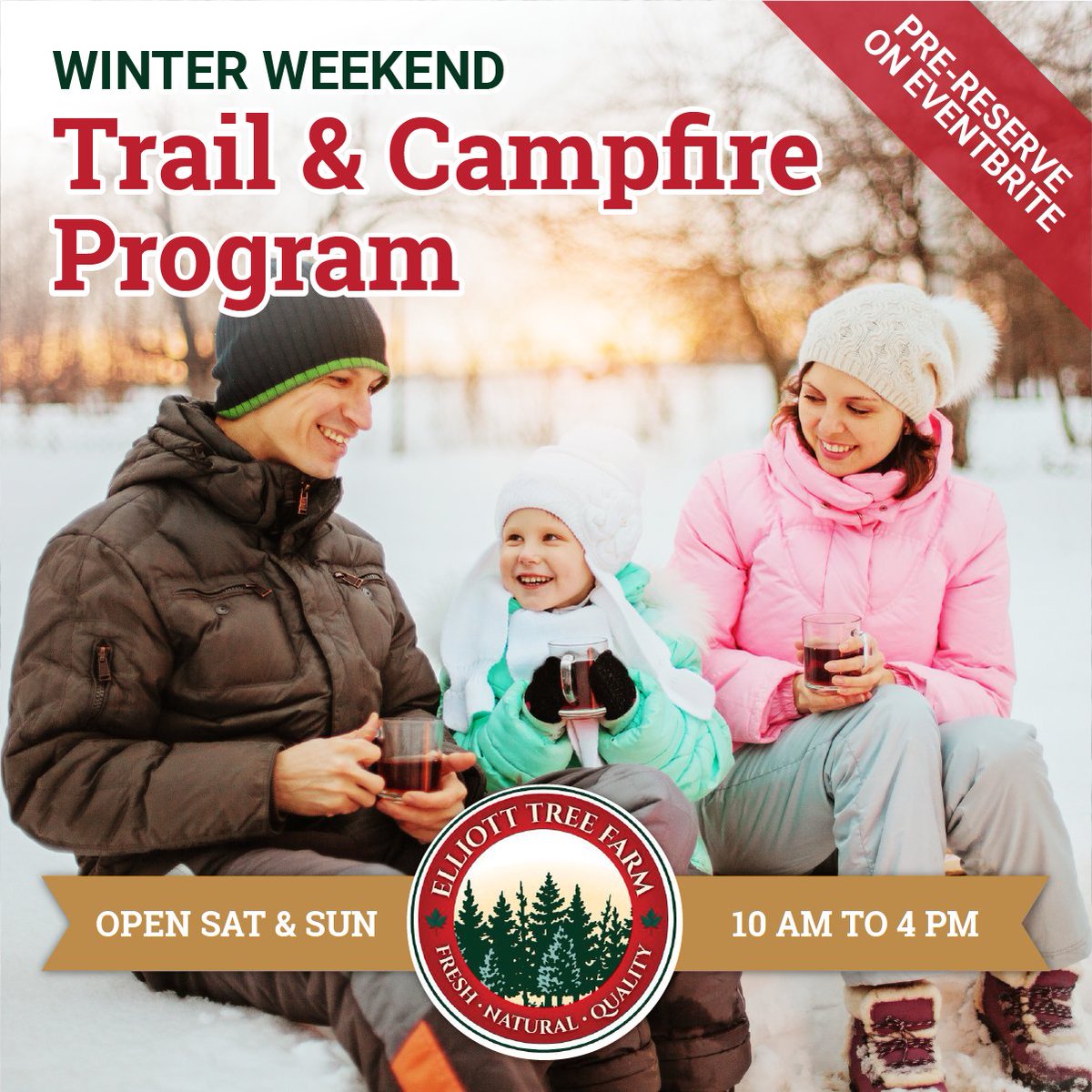 ElliottTreeFarm's tweet image. Make a day of it! Relax and enjoy our farm trails with your own private picnic table and campfire. Bring your cooler and prepare lunch over the open grill.

Purchase tickets:
eventbrite.ca/e/day-campfire…

#MapleSyrup #CanadianWeekend #ElliottTreeFarm