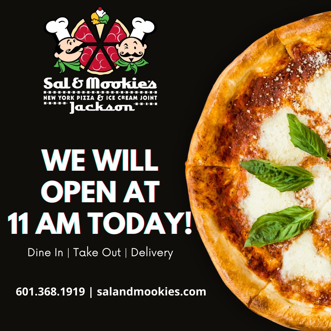 We will open today at 11 AM! We will have dine-in, takeout, and delivery available! These past 16 days have been long and lonely without you! 
#salandmookies #wewillopentoday