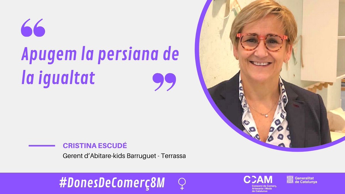 Aquest #8M reivindiquem el #Talent i el #Lideratge femení a les empreses de #Comerç 

#DonesDeComerç8M
