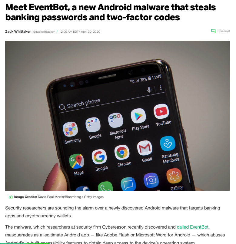 _ringzer0's tweet photo. Want a deep dive into #Android #malware? Sign up for @cryptax's #ReverseEngineering of Modern Android Malware workshop April 19-23 @ #MALEVOLENT2021.
The hands-on training will cover:
#Alien ๐ฝ
#EventBot
#Ghimob
#SpyNote
#Sandr
#Bread (#Joker)
๐https://t.co/IuLi4LWMhg https://t.co/IMohqFlQRK