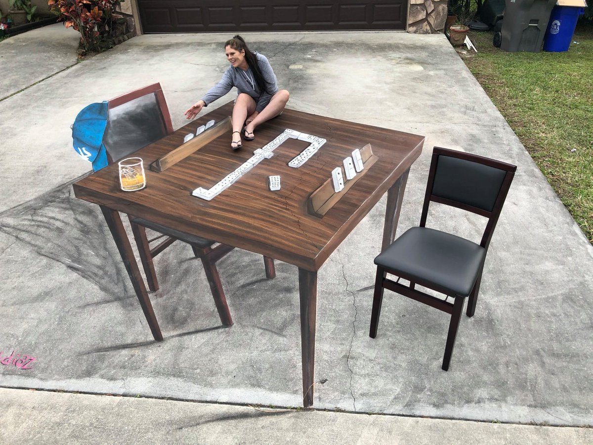 ChalkFest's tweet photo. This year at our Virtual Event, (ArtistDiaz) Hector Diaz drew a beautiful 3D dominos game tribute to his father. We want to thank our Sponsors-The Cultural Council for Palm Beach County. https://t.co/j6tHSQjbY0
#lakeworthstreetpaintingfestival
#streetpaintingfestival https://t.co/S09bKQiN6B