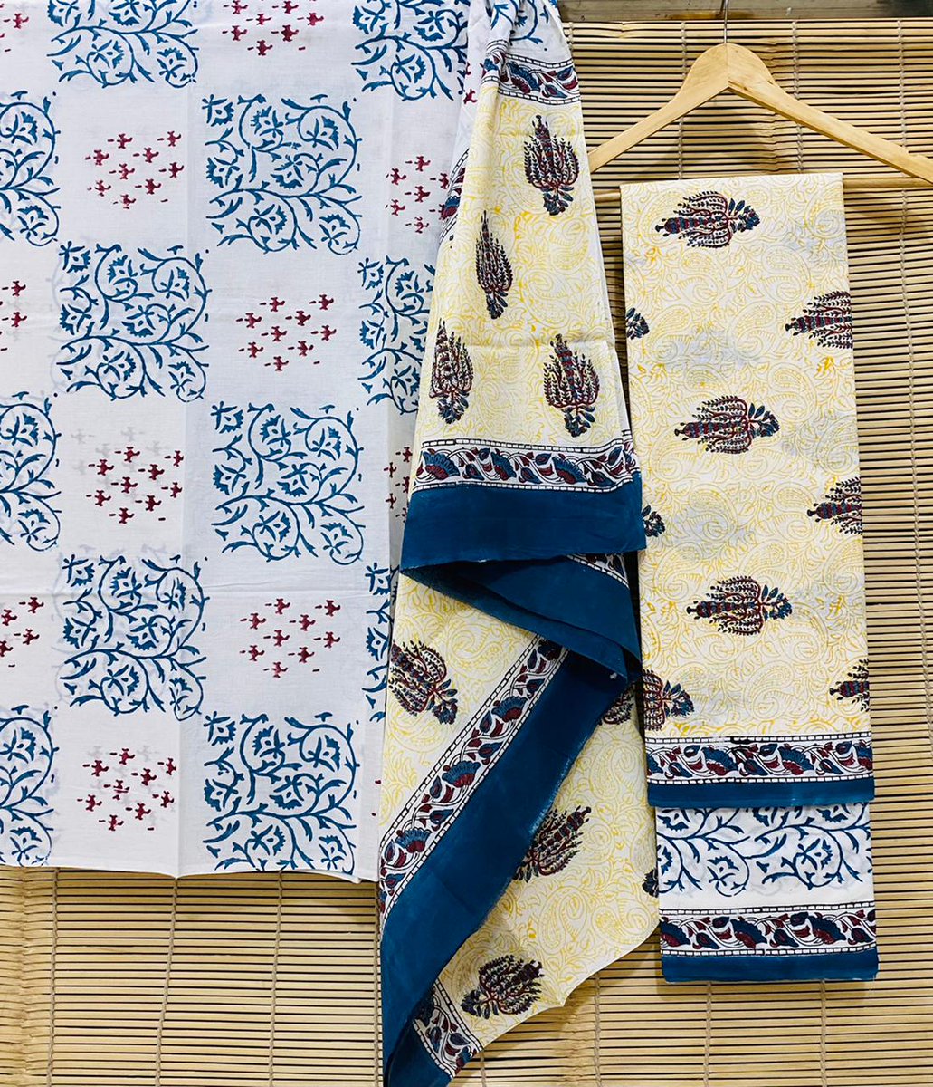 MannSatheStore's tweet image. Cotton dupatta suits....

Hand blocks.

#handblocks

#MannSa