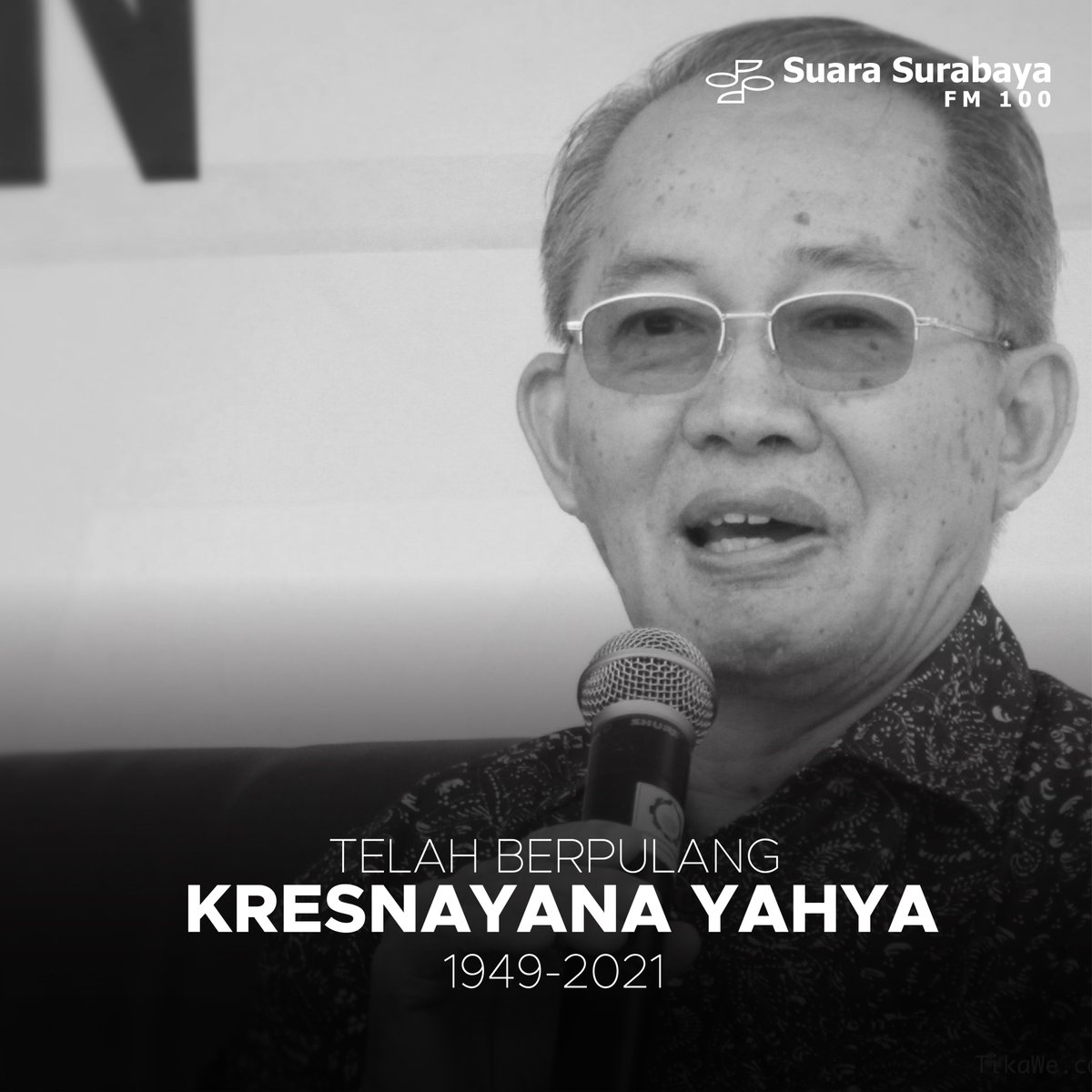 #Flashnews: Kresnayana Yahya Pakar Statistik ITS sekaligus CEO Enciety Business Consult berpulang, Jumat (5/3/21) jam 14.49. Tim Enciety Busines Consult mengatakan, Kresnayana sakit dan dirawat di rumah sakit sejak Kamis, (25/2/21).  Selamat jalan Pak Kres..