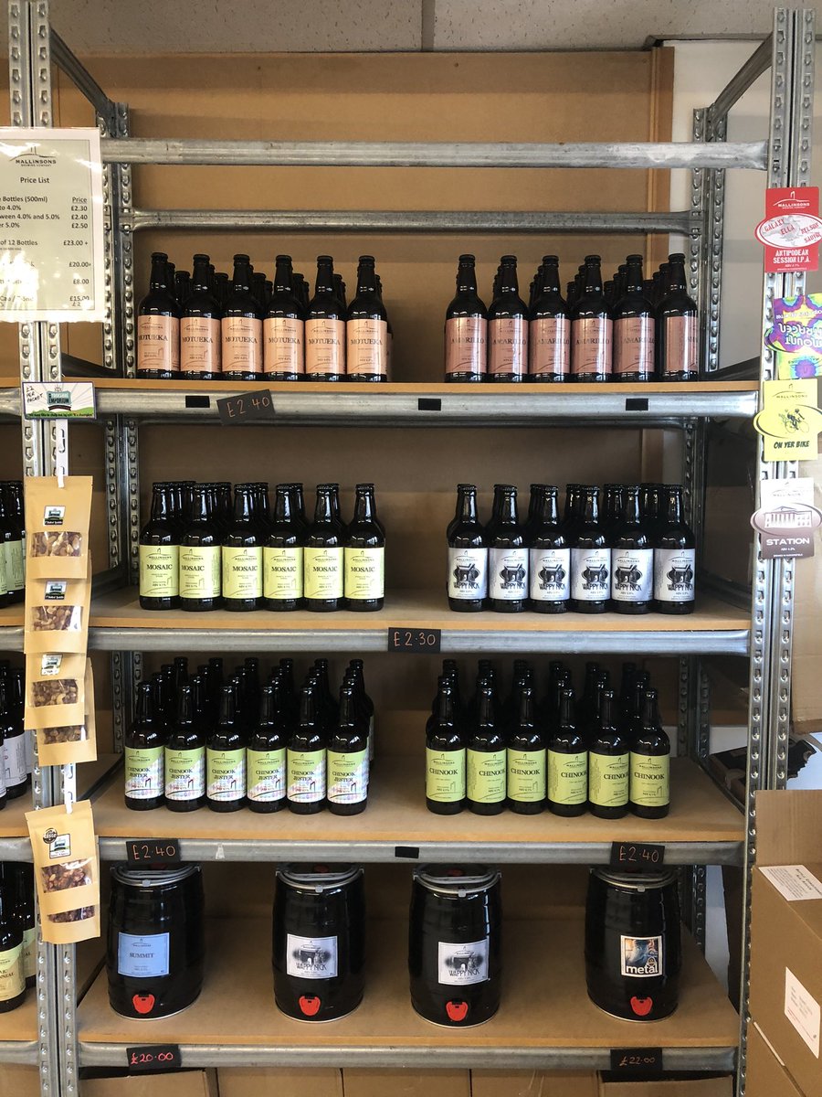 Happy Friday everyone!! Here’s our range of Mallinsons’s &amp; BSA bottles/mini casks. Chinook Jester is the brand new beer on the shelf today. We also have <a href="/JacqsonGin/">Jacqson</a> artisan gin, delicious <a href="/NYshireEmporium/">NewYorkshireEmporium</a> produced nuts plus T shirts and flat caps.