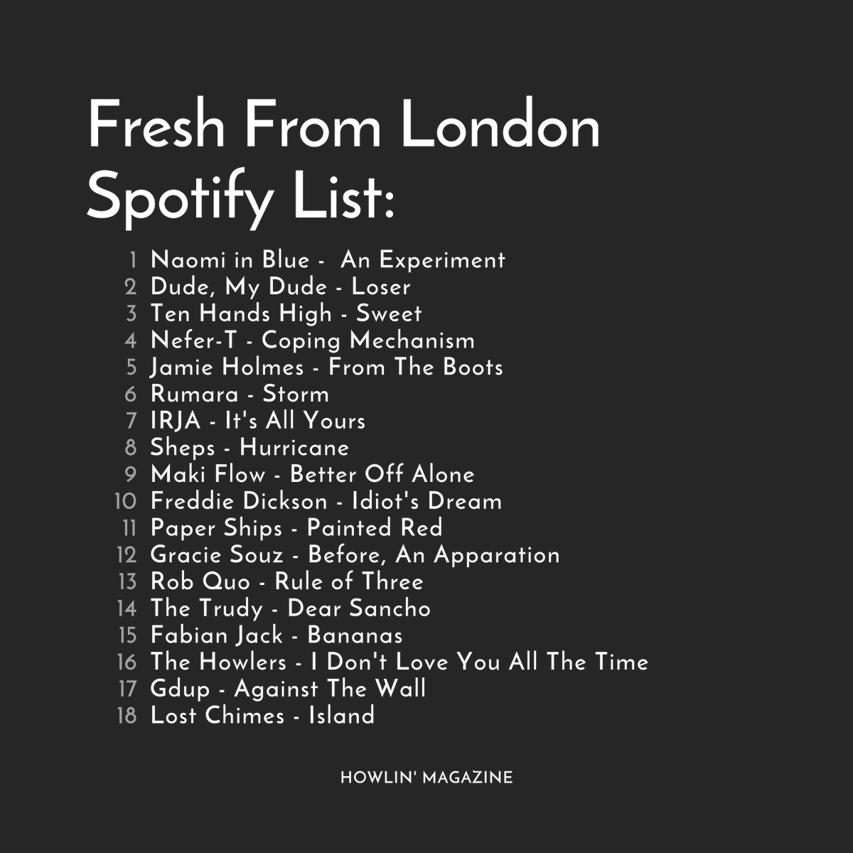 meganrgfletcher's tweet photo. Fresh From London: 5th March 2021 Article 

Features: Rob Quo - Sheps - Ten Hands High - Jamie Holmes - Rumara - Maki Flow + More

Written By: Megan Fletcher 
Cover: Rob Quo (@gcmaitelli)

Listen Here: https://t.co/qY9EonZAup
Read Here: https://t.co/Twr4YsBWFd https://t.co/I8riGoHaV2