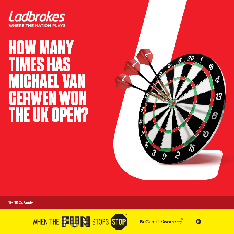 Ladbrokes's tweet photo. 🚨 Competition time 🚨

✅Follow @Ladbrokes
🔁Retweet this post
📢Reply to this post telling us how many times MVG has won the UK Open!

We'll pick 1 lucky winner to win a signed MVG Shirt!

Competition closes Friday 5th March @ 23:59. https://t.co/nJ1SpT8az3