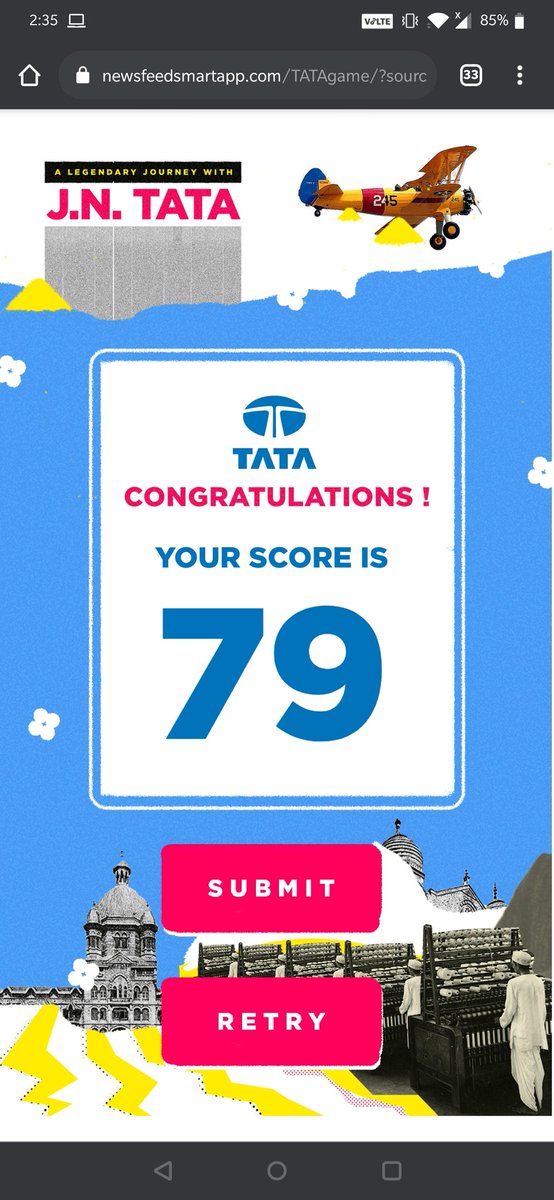 4meshah's tweet photo. @TataCompanies I just scored 79 points on the legendary journey with #JNTata. Join me in collecting souvenirs from Jamsetji’s world travels in honour of his 182nd birthday. #LegendLivesOn https://t.co/9WrxZLB1GZ https://t.co/6ufQOI5fsl
