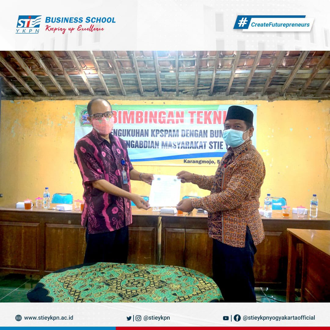 Acara penandatanganan PKS Antara Kalurahan Karangmojo Gunungkidul dengan STIE YKPN Yogyakarta tentang Pelembagaan KKM dan Penyusunan Laporan Keuangan Bumdes hari Jumat, 5 Maret 2021.