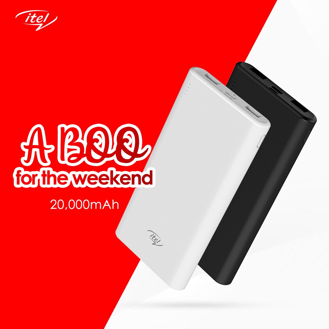 Do you need a boo for the weekend? The itel 20000mAh powerbank is here for you.

#itelAccessories
#EnjoyBetterLife