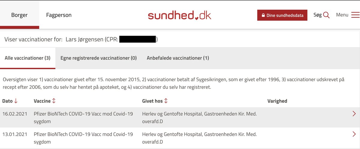LarsJorgensenMD's tweet photo. @DebattenDR2 @JakoBrandt Dokumentation for vaccination eksisterer allerede - her er mit "vaccinepas" fra https://t.co/vziAQ8tTxC - hvorfor ikke bruge det  stedet for at udvikle en app, der muligvis har startvanskeligheder og bliver dyrere end først estimeret som med smittestopappen etc? https://t.co/v18Jxb1dgJ