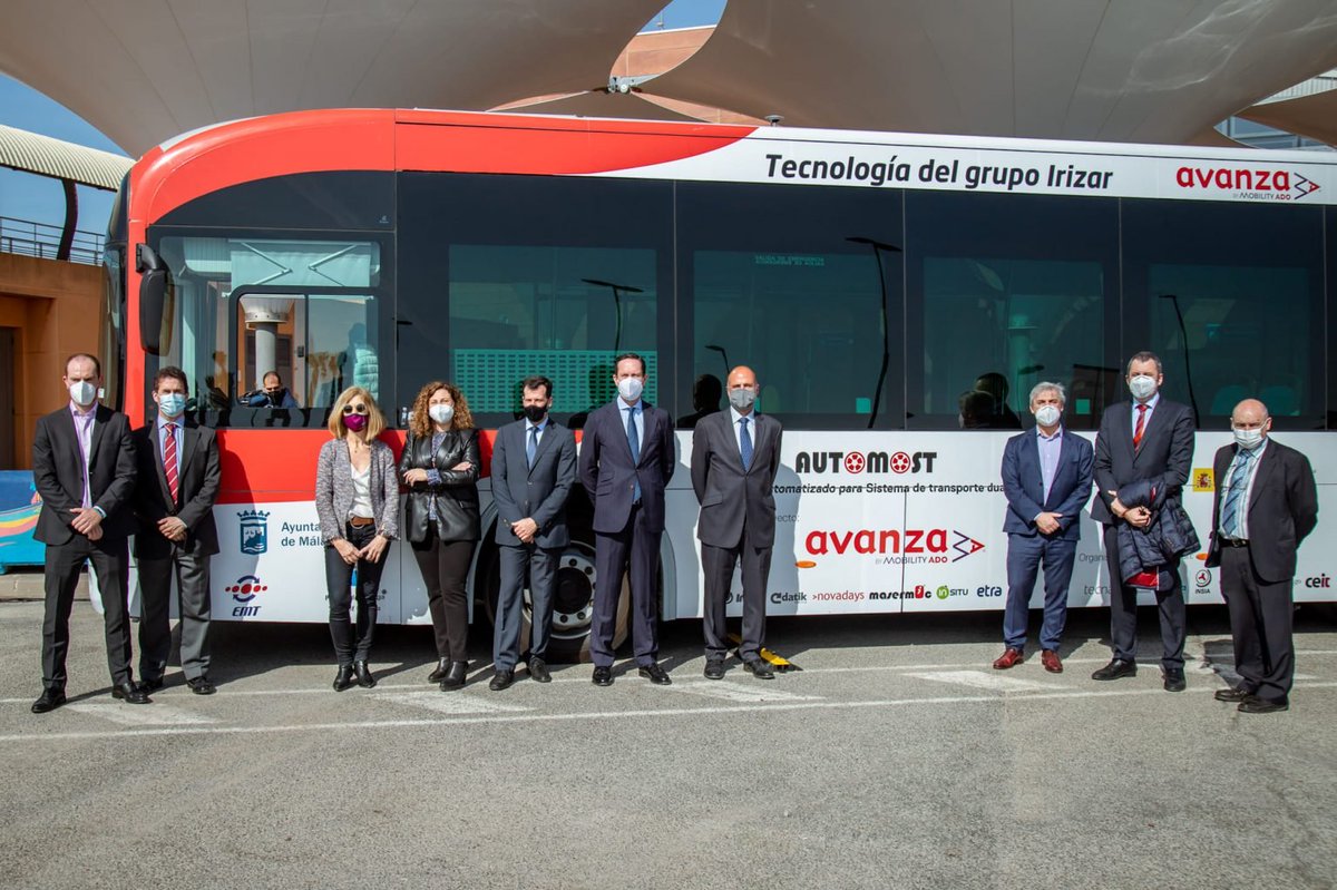 PTCarretera's tweet photo. 🚍El proyecto #AutoMOST ve la luz en #Málaga, primer autobús urbano autónomo de gran capacidad

Financiado por el @CDTIoficial, a través del programa #CIEN

Descubrid más en https://t.co/7IXp4UMmNP https://t.co/7lkoXG1Dpi