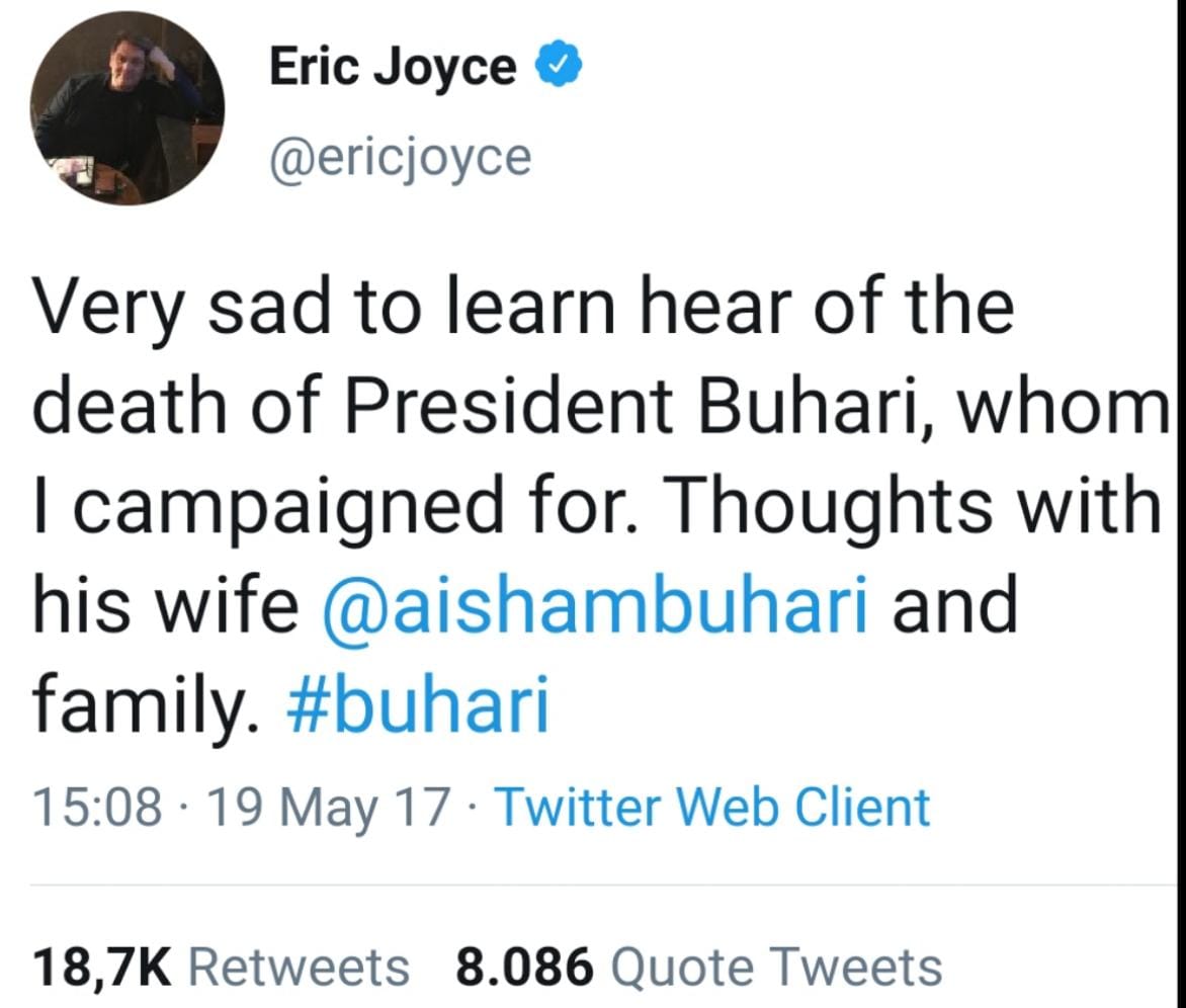 BorisMoro3's tweet photo. We Are So Gullible For Not Reasoning To Understand That Our Beloved President Muhammadu Is Dead In 2017 Which He Was Replaced By A Clown.

Our Top Politicians Knows All This But None Will Say It Because It Will Cause Alot Of Damages In Nigeria But Some Of Them Are Using Indirect https://t.co/OV6E6nzJnA