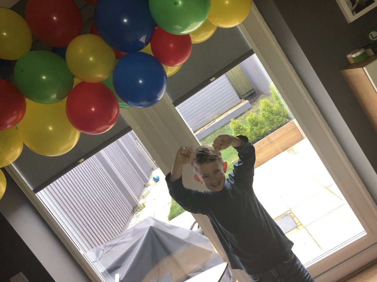 Laura45156411's tweet photo. George and I have decided we are going to have a party today to celebrate what we hope is the last day of homeschooling. To say it’s been a millions times tougher this lockdown is an understatement. 
We are going to dance to our favourite songs and eat lots!!!
@CotteridgeS https://t.co/Cw97T79s2X