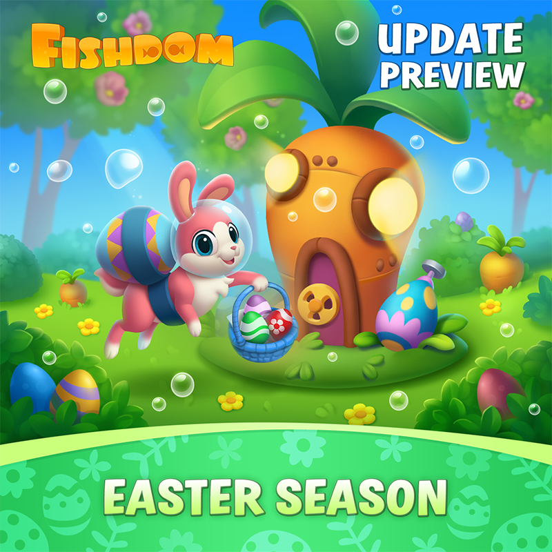 FishdomOfficial's tweet photo. Here's another sneak peek for you, guys! 😉 Can you guess what gifts this fluffy cutie will bring us? 🐇 https://t.co/Tw20JT1smC