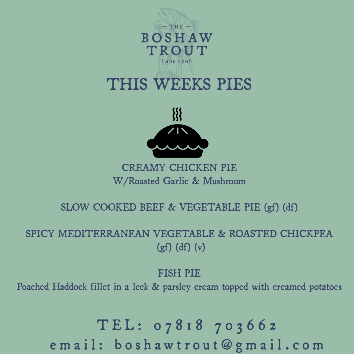 Take out/Delivery menu this weekend. #Holmfirth #Hadeedge