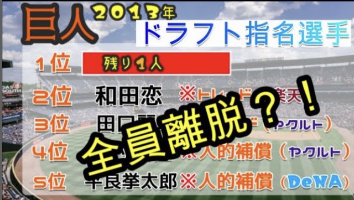 tokumitsu_ch's tweet photo. ★徳光ちゃんねる★
新作公開中！

今回は『週刊読売巨人軍•特別編』
2013年のドラフト指名選手が1人を除いて全員他チームへ移籍！
残るは、一位と指名のあの方だけ！
もしトレードになってしまったら…

是非、ご視聴下さい！！

#巨人 #ジャイアンツ #2013ドラフト

https://t.co/lZJ2RHOU26 https://t.co/E32ROOokdC