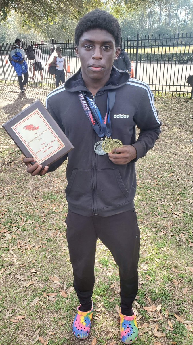 Raines Harrison Robinson c/o 2022 @RainesTrack @skeeder4k has begun his journey to excel in 4 events at the Fla. 2A state meet. He has already run 14.67 (#1in Fl 2A), ranked #3 in 2A in the 300H, #3 in 2A in the triple jump and a pr of 21'9 in the long jump.