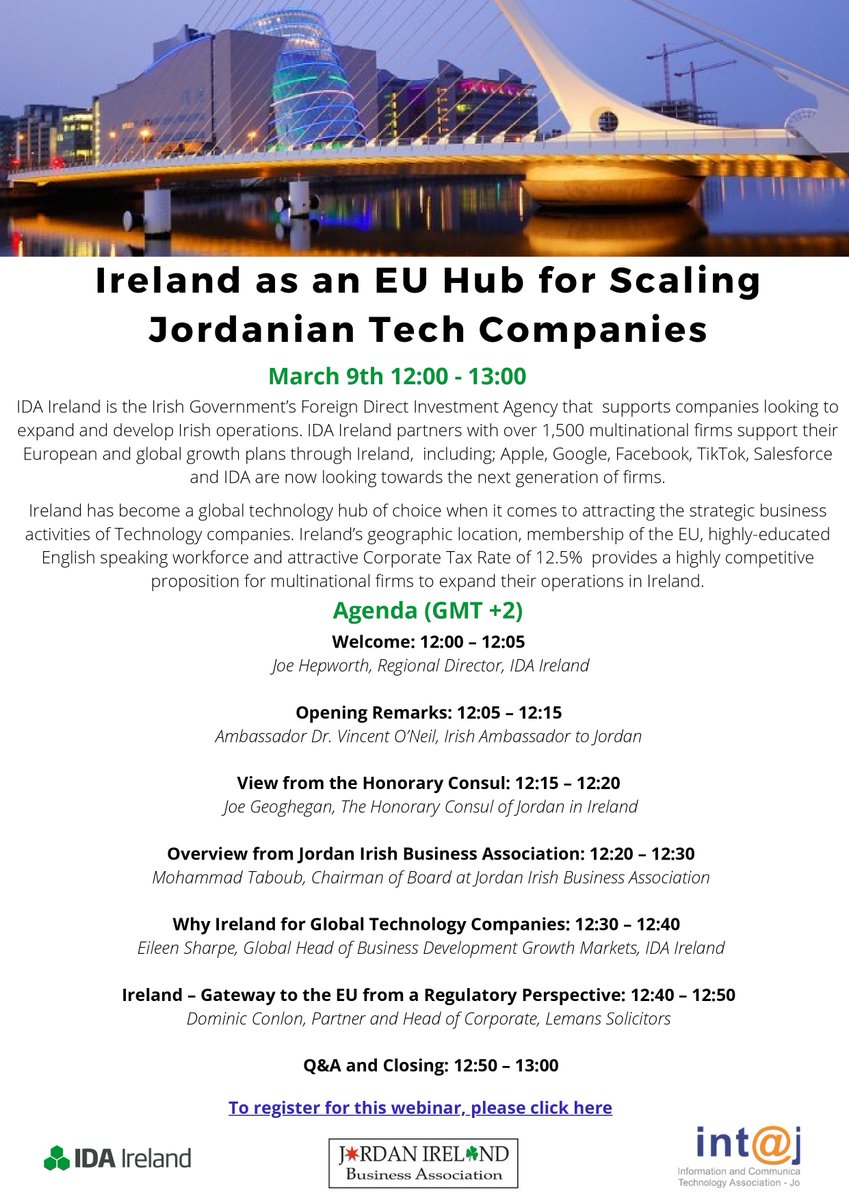 OgierIreland's tweet photo. @LemanSolicitors are delighted to take part in IDA Ireland's upcoming webinar on Tuesday March 9th. 
@DominicRConlon, Head of Corporate, is among the speakers, to register see here: https://t.co/l4L5SacaXp
For more on our International services visit https://t.co/2sSJYv3d0g #ida https://t.co/jfxYhNSN6s