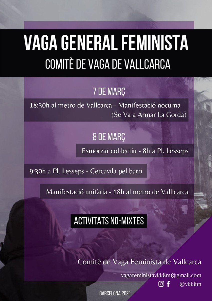 La #VagaGeneralFeminista des dels barris ja està a punt! 
El #8MÉsLluita,ens veiem als carrers!🔥✊