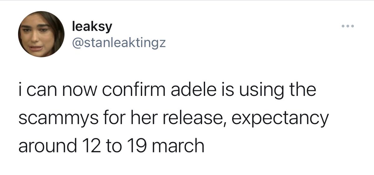 AdeleFanPg's tweet photo. A very reliable insider confirmed @Adele‘s plans to release the lead single off her upcoming album in co-relation with the #GRAMMYs.

It is also being expected that #Adele will release her new single either NEXT WEEK, March 12th or the week after on March 19th. ✨

Excited? https://t.co/HI1m6nghcY