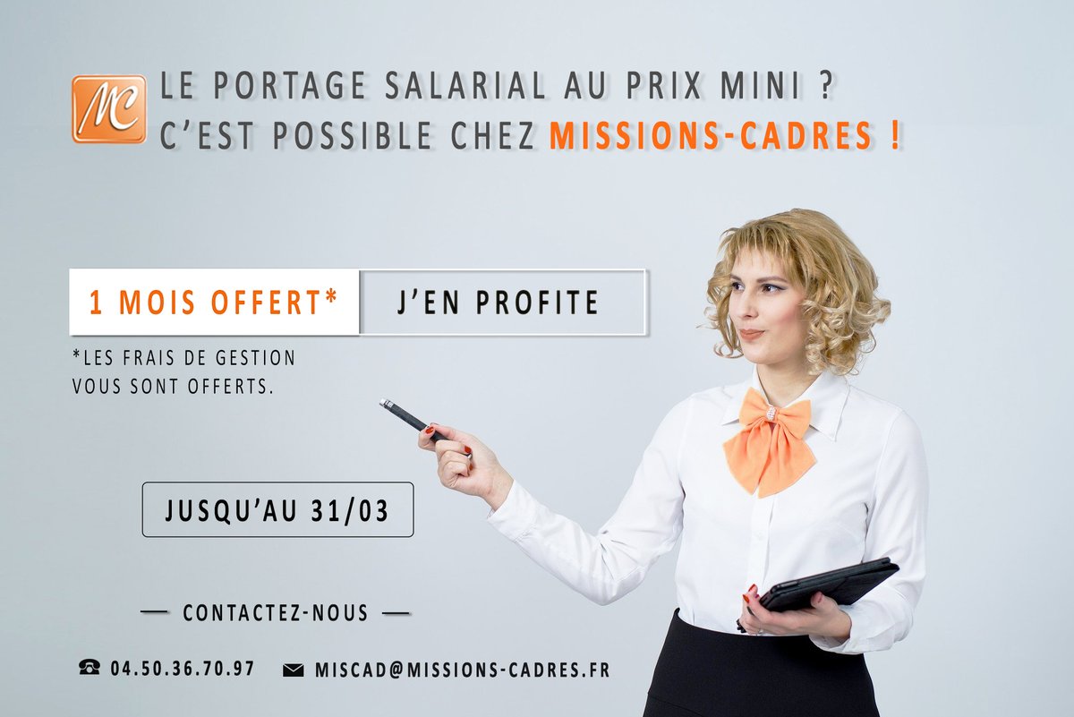 MISSIONSCADRES's tweet photo. #Freelance à cœur d’entreprendre ou en devenir ?

Profitez des multiples avantages liés au #PortageSalarial en bénéficiant de votre 1er mois offert par MISSIONS-CADRES !

Jusqu’au 31 mars 2021, prétendez à votre 1er mois offert en vous inscrivant ici : https://t.co/WXoXpeQtQz https://t.co/GZAUSZTFu3