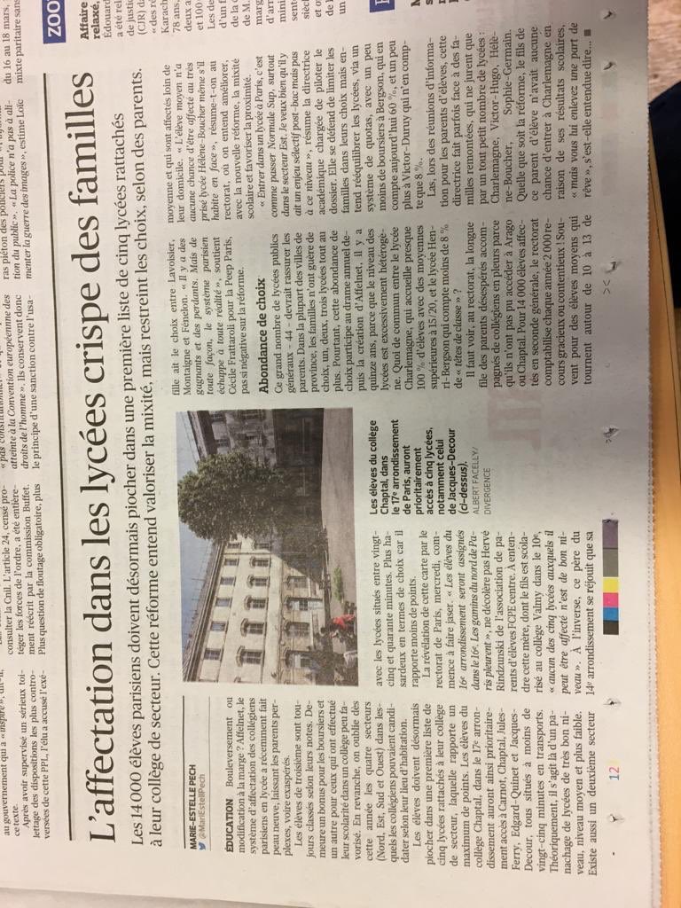 Emma_Jardonnet's tweet image. Avant la réforme #Affelnet l’élève moyen ne pouvait prétendre à 1 bon lycée maintenant oui s’il habite tout près // l’excellent élève d’un quartier populaire pouvait y accéder mais plus maintenant ! Voir le choix de lycées ÉDIFIANT pour les élèves du coll Francoise-Seligmann 10e