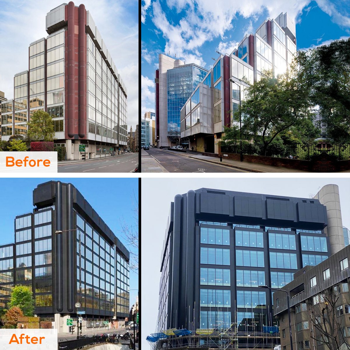 Some shots from our live project at 1 Portsoken for <a href="/Oktra__/">Oktra</a> bringing a sharp and striking appearance to this historic property known as Lloyds Chambers. What a transformation!
#teamvivid #vividfinishes #spraying #painting #decorating